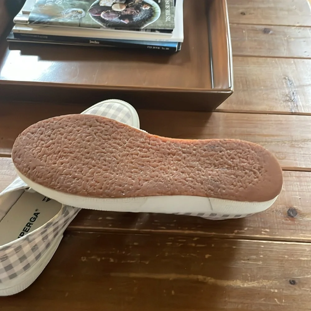 Superga Gray Gingham Cotu Classic Sneaker Size 41